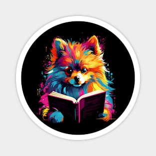 Pomeranian Reads Book Magnet